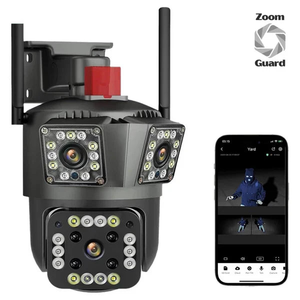 Cámara de Seguridad Triple Lente 360° PRO